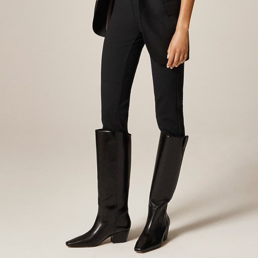 Nwob j crew New Piper square-toe knee-high boots in leather